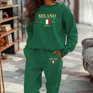 Milano Italia Green Track Joggers Top And Pants